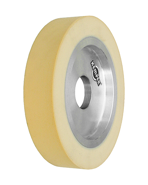 ELAX® VSDH, Contact wheels for belt grinding. Contact Wheels with grooved cushion, elastic foam cushion, made of foam flaps.