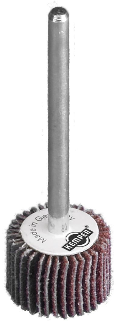 Schleifbold® MSV - Schaft 3 mm, Fächerschleifer, Schleifbold®, Schleifgewebe, mit Schaft, Fächerschleifwalze, für den Einsatz auf Winkelscheifern, Kehlnahtschleifer mit Schaft.