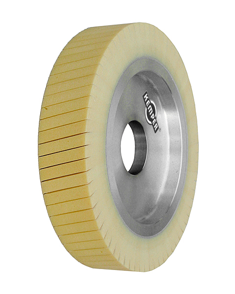 Ventiflex® H, Contact wheels for belt grinding. Contact Wheels with grooved cushion, elastic foam cushion, made of foam flaps.