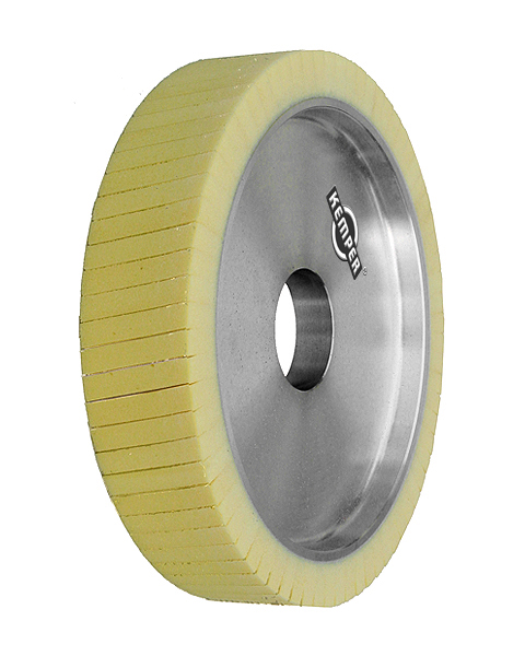 Ventiflex® N, Contact wheels for belt grinding. Contact Wheels with grooved cushion, elastic foam cushion, made of foam flaps.